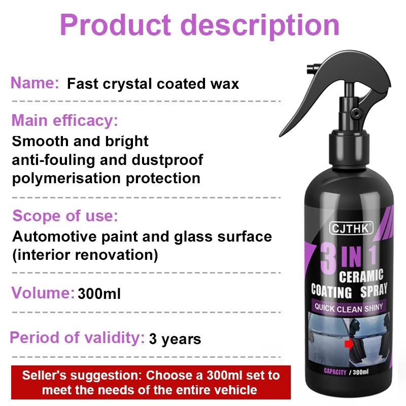 MOTIXGEAR™ Ceramic Nano Coating – Hydrophobic Crystal Layer, High-Gloss Paint Protection & Polishing Formula