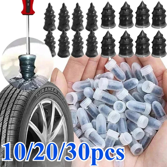MOTIXGEAR™ 10/20/30PCS Tire Repair Nails – Universal Vacuum Tyre Puncture Plug Kit for Cars, Motorcycles, Trucks & Scooters