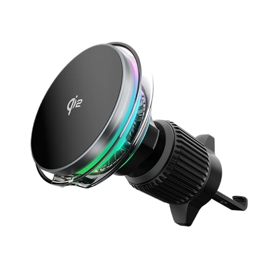 MotixGear™ 15W Qi2 Magnetic Wireless Car Charger with Cooling Fan | Fast Charging | Strong MagSafe Mount | 360° Rotation | Universal Car Phone Holder